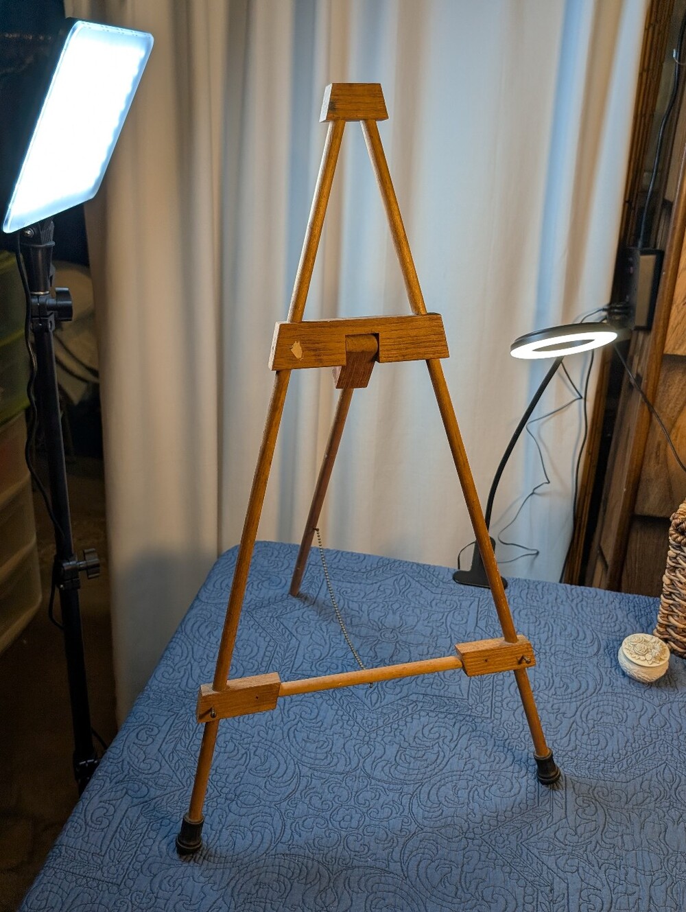 Vintage Wooden Display Easel Adjustable Artist Tabletop Easel Art Plate Sign...